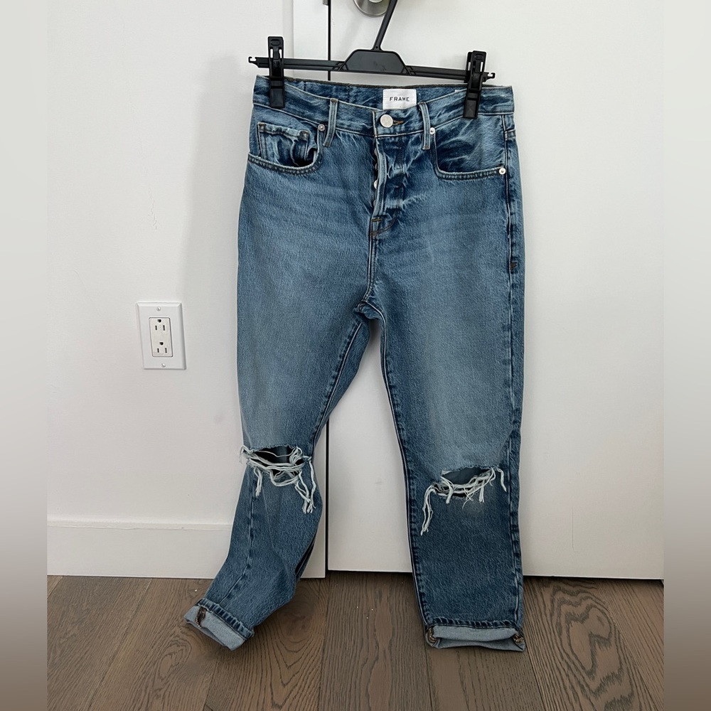 Frame distressed boyfriend jeans size 25